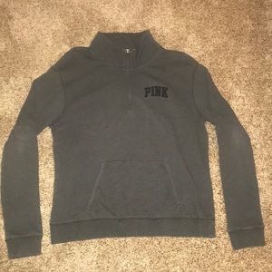 Pink half zip pull over